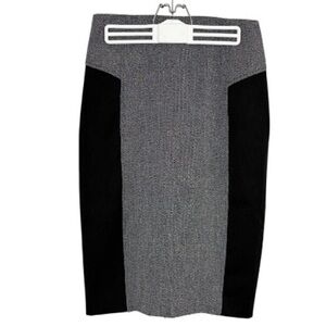Express Two-Tone Black and Gray Pencil Skirt size 4 double zipper office siren